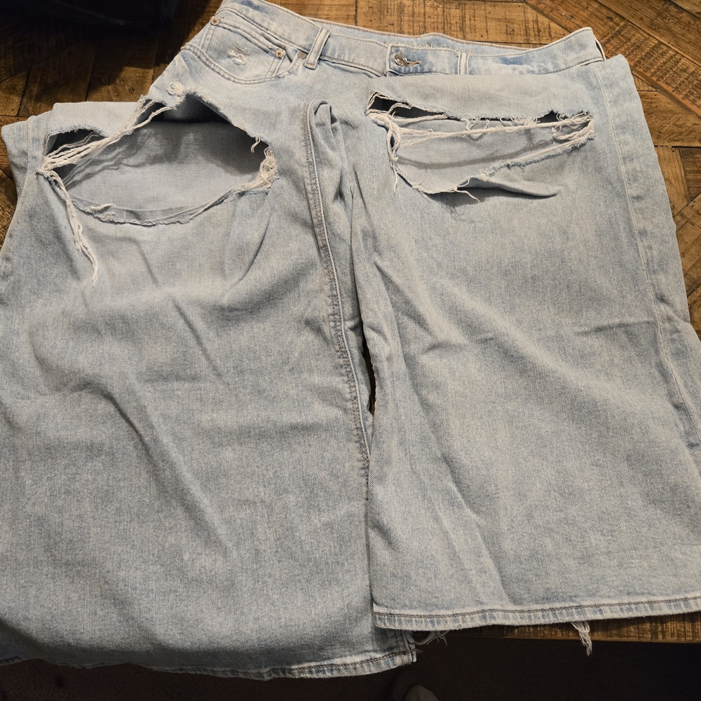 American Eagle Outfitters Light Blue Super High Rise Ultra Wide Leg Jeans